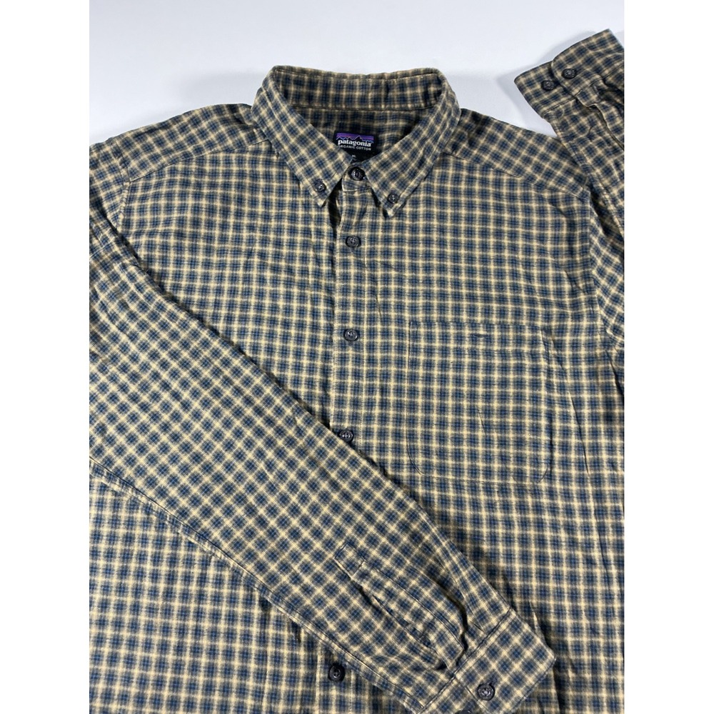 Patagonia Vjosa River Pima Cotton Men's Plaid Long Sleeve Button Down Size XL